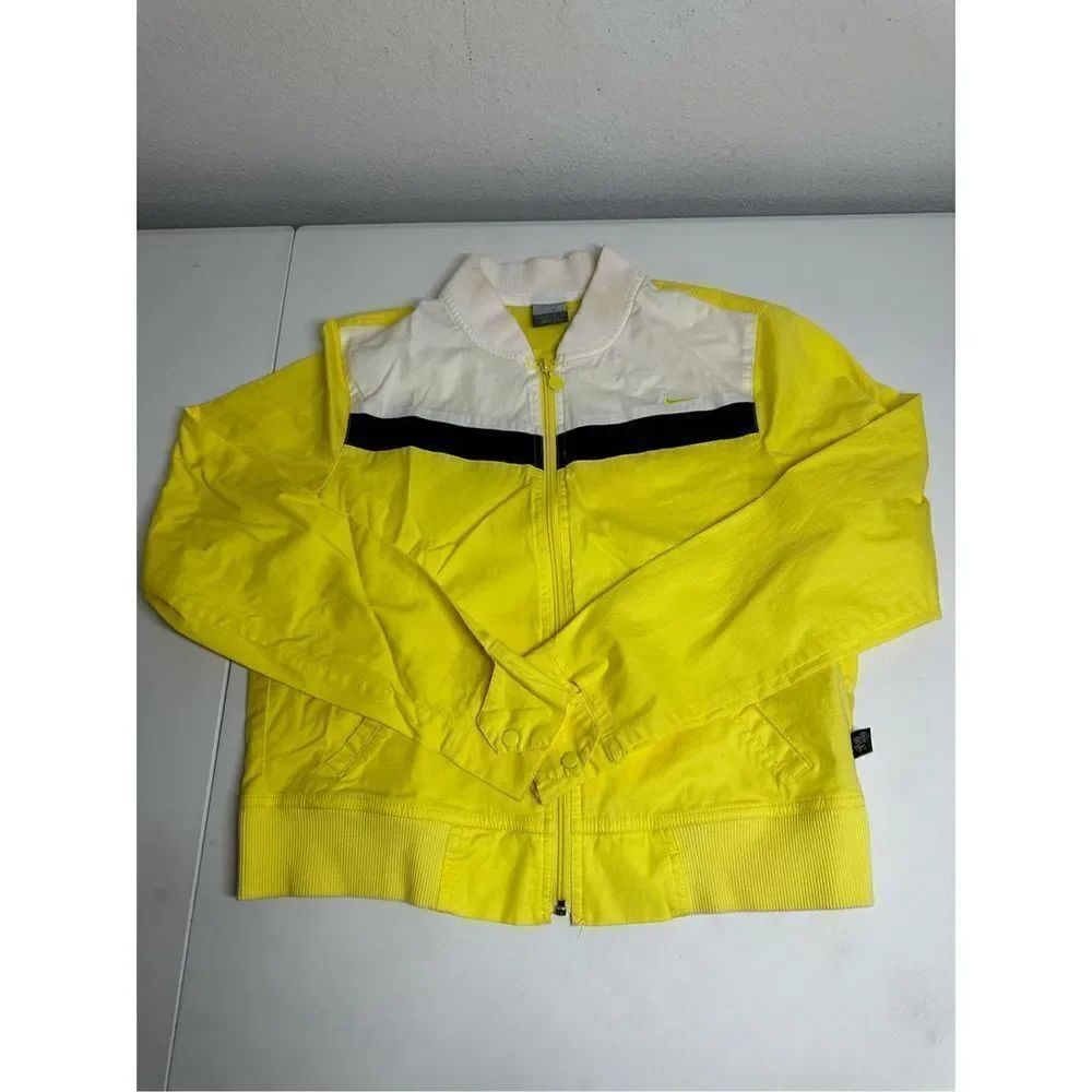 Nike Swoosh Full Zip Jacket Yellow Medium Kids Size 12-14 See Description